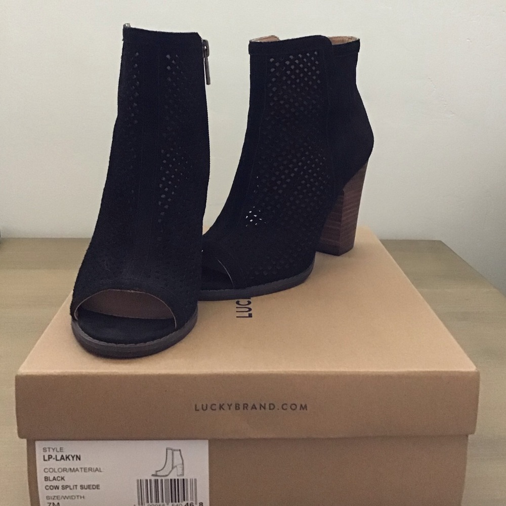 Lucky Brand Cow Split Suede Booties
